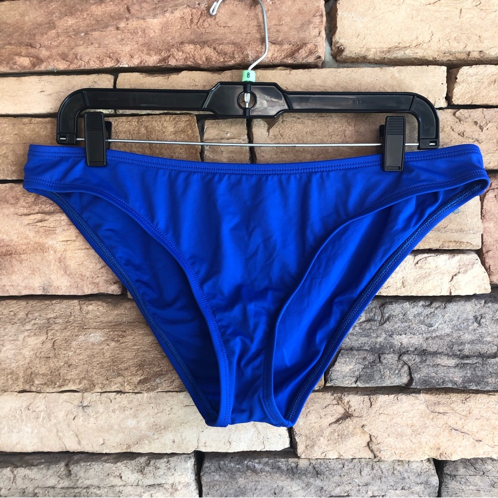 La Blanca blue bikini swim bottoms NWOT 14